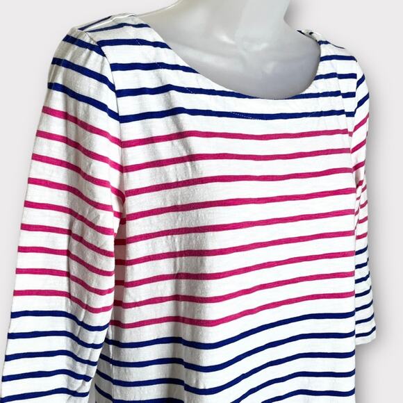 VINEYARD VINES pink/blue/white stripe 3/4 sleeve casual dress size small - Picture 3 of 6